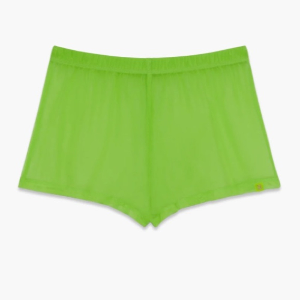 NWT Savage X Fenty I DARE HUE MESH SLEEP SHORT Kelly Green L - Picture 4 of 5